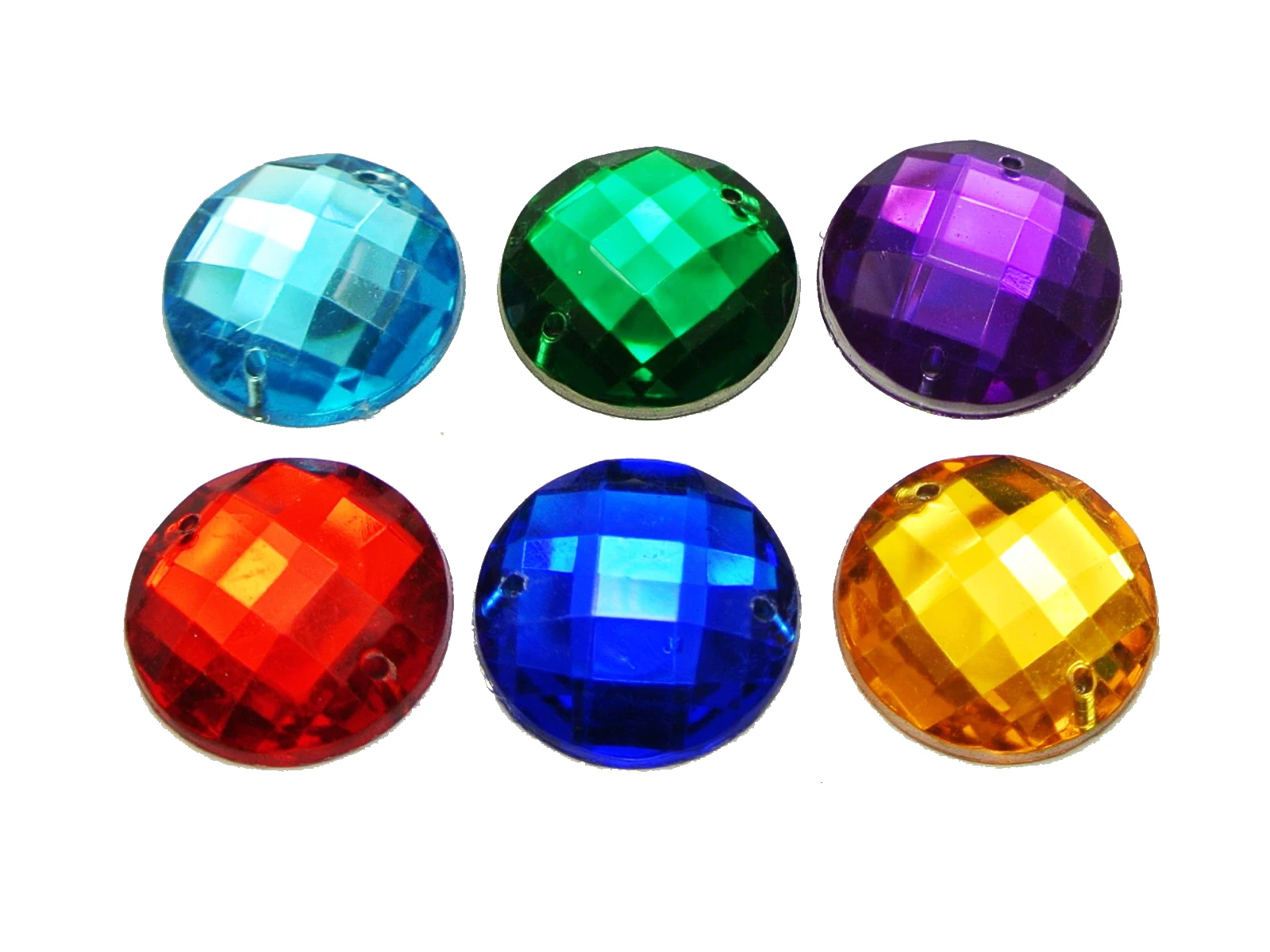 50 Flatback Acrylic Faceted Round Sewing Rhinestone Gems 20mm Sew on beads