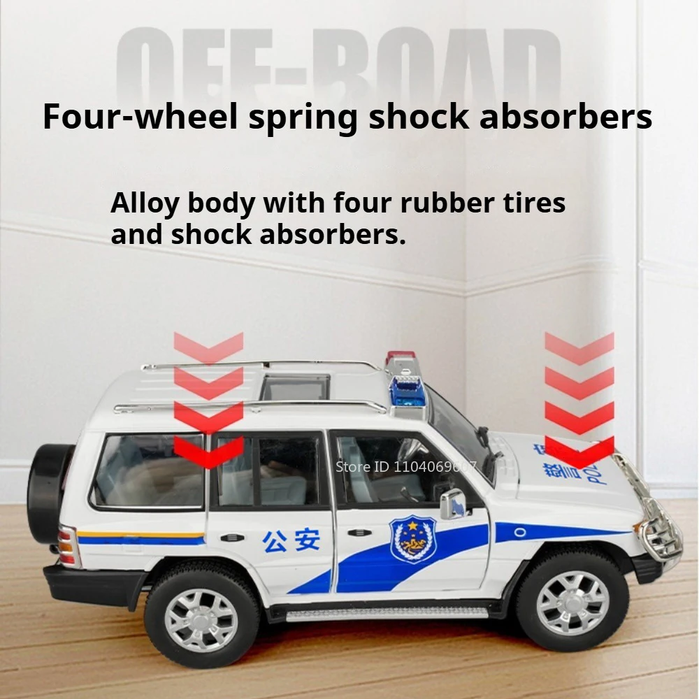 1:18 Mitsubishi Pajero Legering Modellen Speelgoed Auto Wiel Trek Politieauto Deuren Geopend Miniatuur Voertuigen Kinderen Dag Geschenken