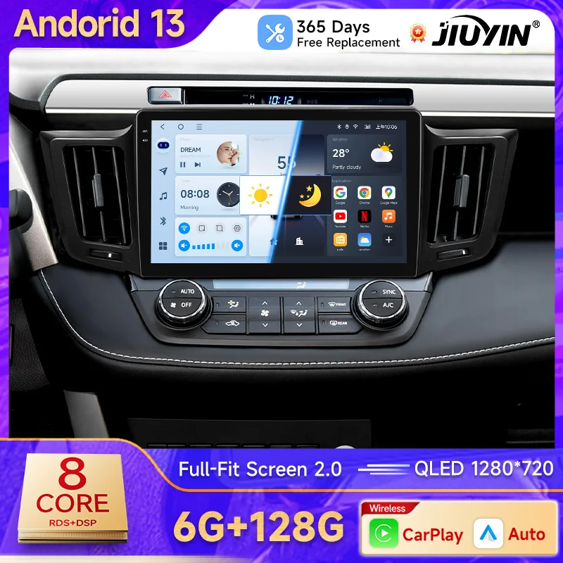 JIUYIN Android Car Radio For Toyota RAV4 RAV 4 2013 2014 2015 2016 2017 Multimedia Player 4G Carplay GPS Stereo Head Unit Auto