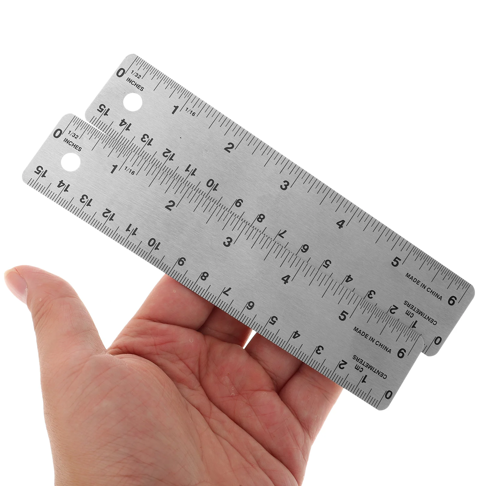 2 Pcs Stainless Steel Ruler Cork Office Bulk Rulers Wooden Transparent Machinist