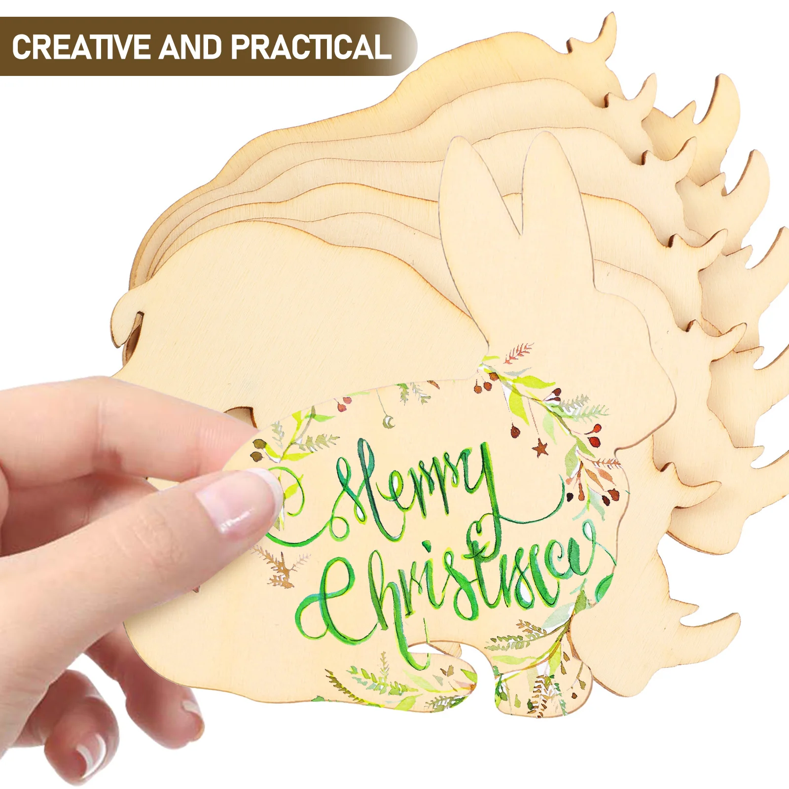 

48pcs Wooden Animal Cutouts Unfinished Diy Wood Slices For Kids Painting Craft Decor Home Tree Ornaments Handicraft Supplies