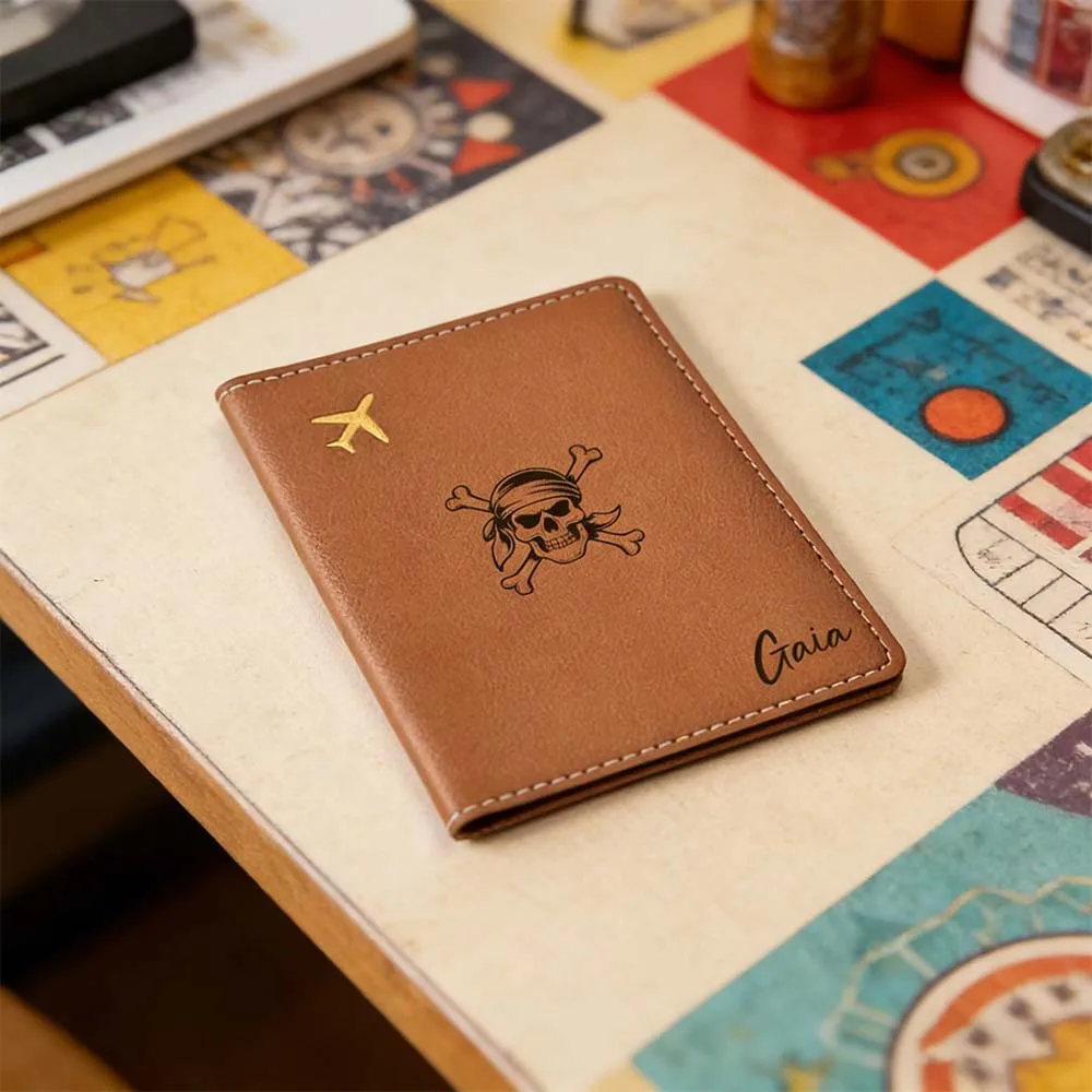 

1pc Personalized Name Passport Cover Easter Gift Smooth Leather Passport Holder Compact