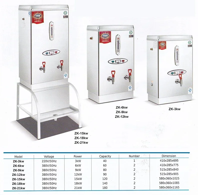 Calentador de agua eléctrico de moda, estufa de agua hirviendo completamente automática, comercial, hotel, cantina, leche, tienda de té, 12kW