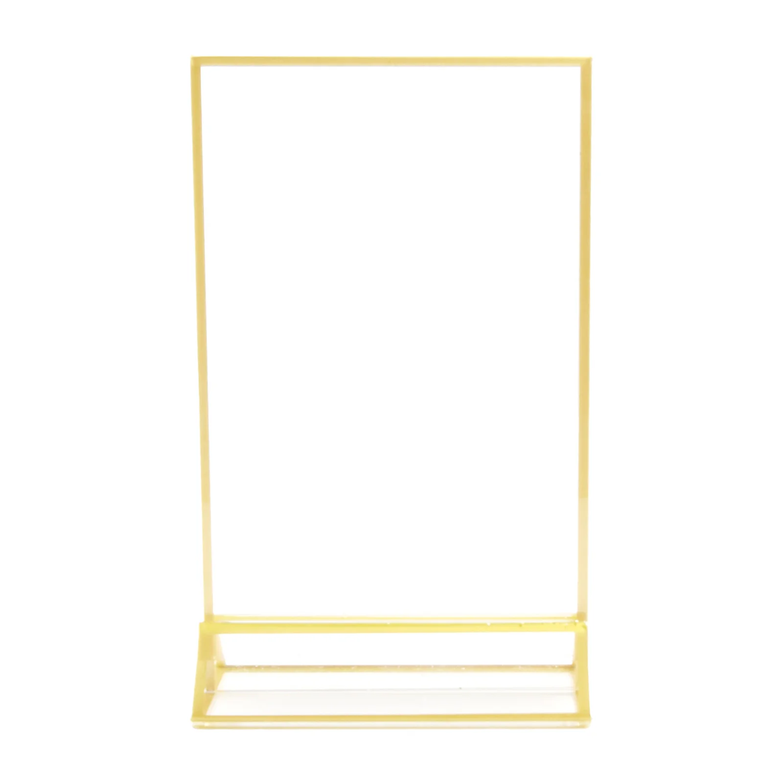 Gold Borders Acrylic Sign Holder Picture Frame Display Stand Clear Paper Holder Table Menu Stands For Wedding Office Restaurant