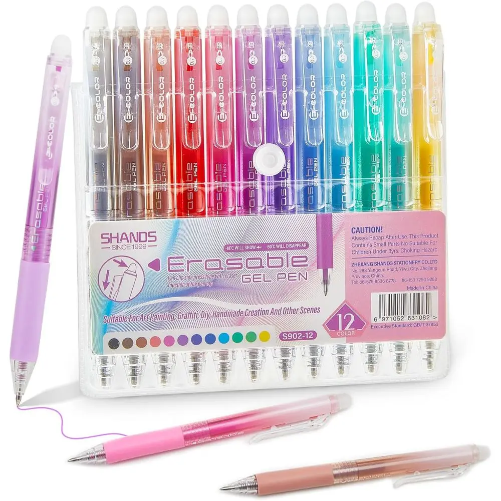 

Выдвижные стираемые гелевые ручки с тонким наконечником 0,7 мм для плавного письма, милые ручки для записей, заметок, школы, офиса, дома.