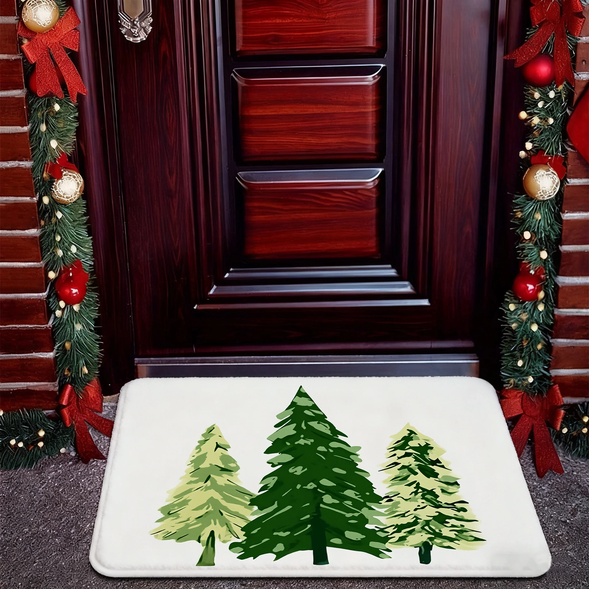 

Christmas Tree Pattern Doormat for Front DoorHome Decor Bedroom Living Room Entryway Floor Mat Kitchen Bathroom Carpet