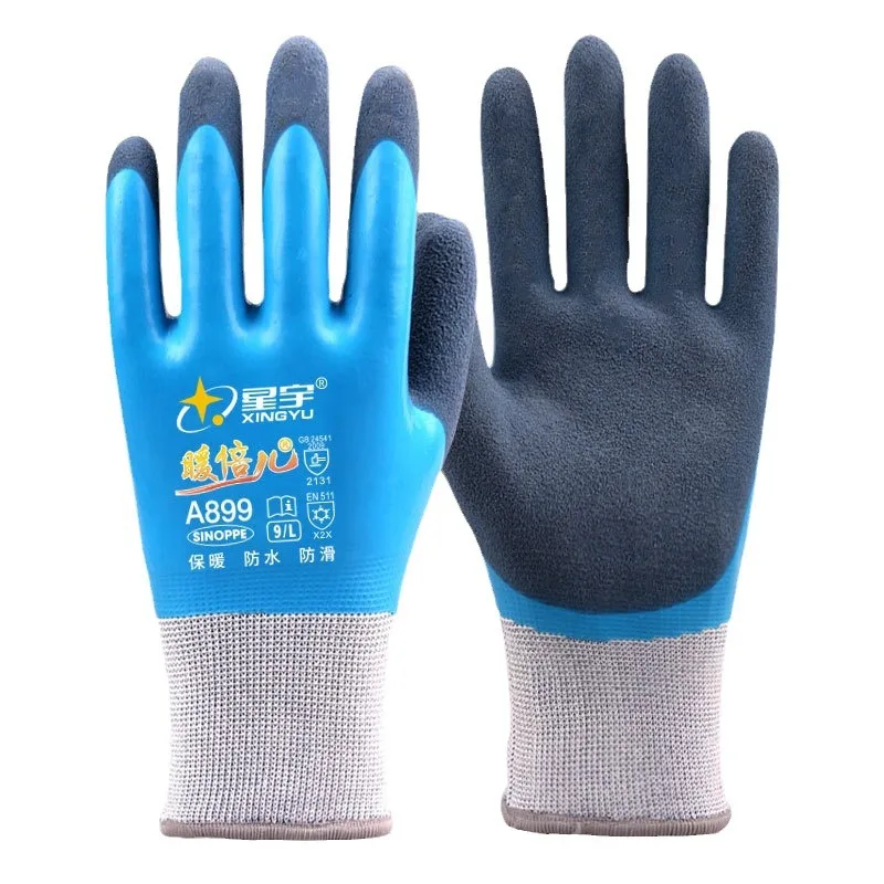 

Latex Rubber Winter Thickened Gloves for Construction Sites, Cold Storage, Waterproof and Anti-Slip Fishing Gloves