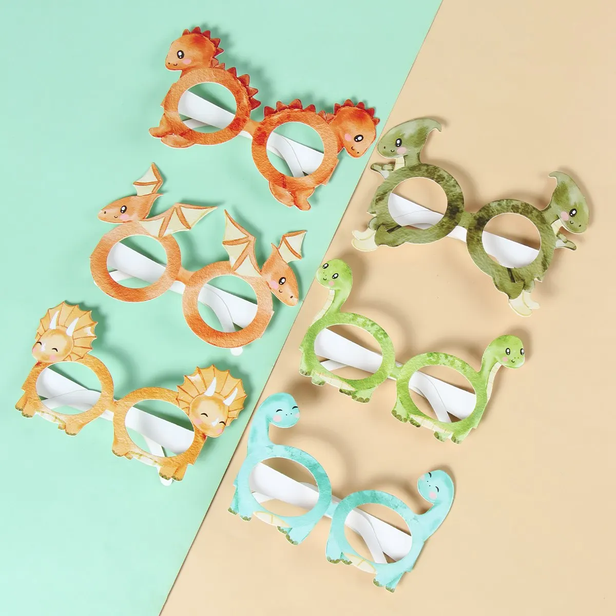 ديناصور ورقة نظارات للأطفال ، حفلة عيد ميلاد الديكور ، الغابة سعيدة ، سفاري ، لوازم استحمام الطفل