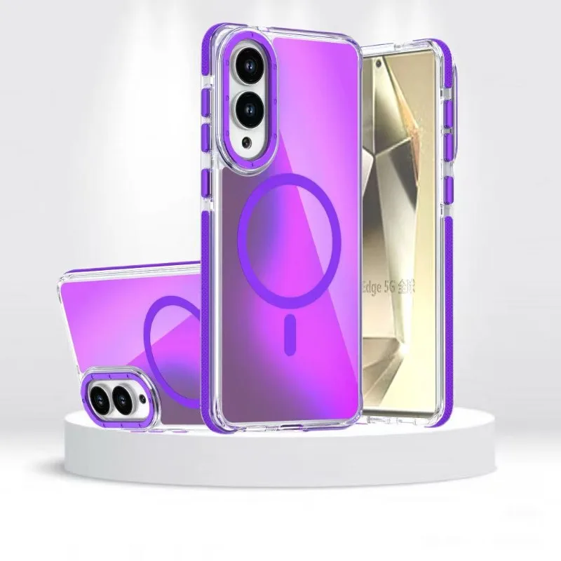 Funda de telefone magnontica وضع تغيير اللون لهاتف Samsung S25 FE S25 EDGE S24 Plus 22 Ultra S24 S23 S21 Ultra S24 FE