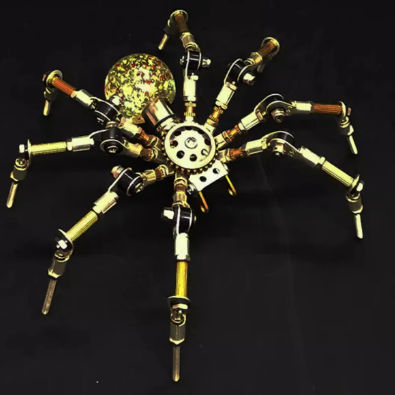 3D Puzzle Metal Luminous Spider Model Kit Steampunk Mechanical Insects Dragonfly Mantis DIY Assembly Toy Children Birthday Gift