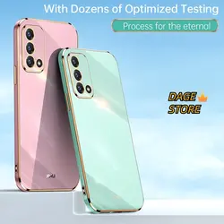 Casing for Oppo A74 4G F19 Solid Color Straight Edge 6D Plating Phone Case Soft Cover