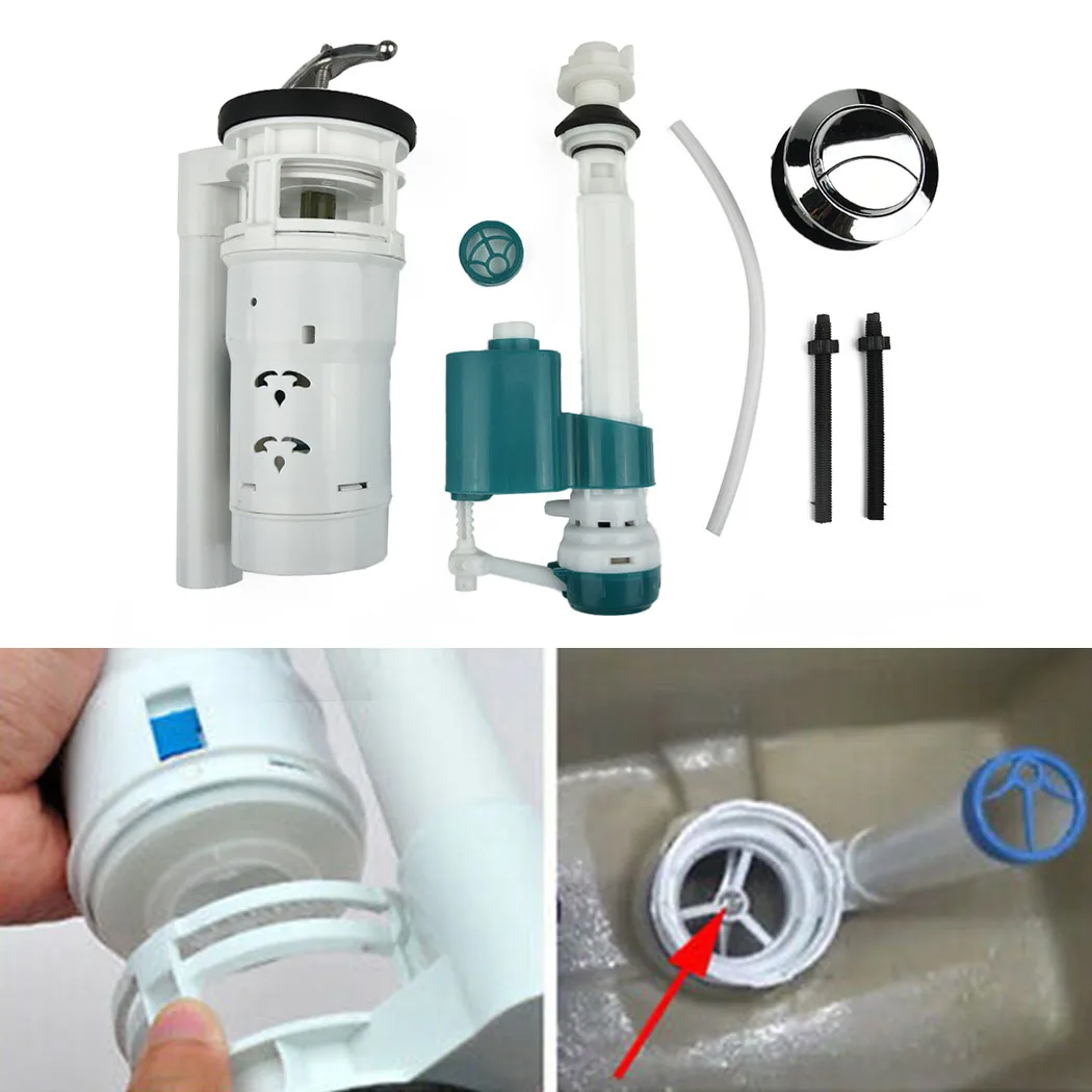 Cistern Toilet Fill Parts Water Drain Flush Valve Button Set  Toilet Repair Kit Water Valve Accessories