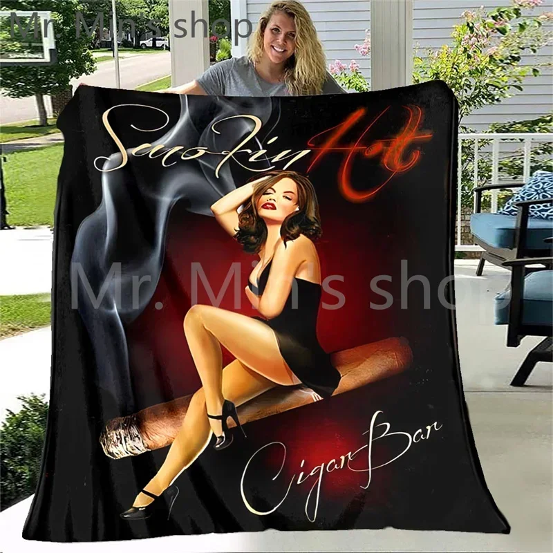 Sexy Women's Printed Blanket Smokin Hot Man Blanket Sherpa Microfiber Lightweight Plush blanket for Couch Bed Sofa Car Adults