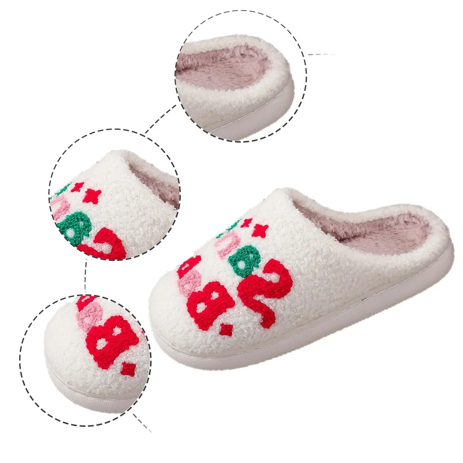 عيد الميلاد الكبار النعال القطنية الرجال والنساء داخلي الدفء النعال الصوفية الشتاء لطيف عيد الميلاد المطبوعة الأحذية القطنية