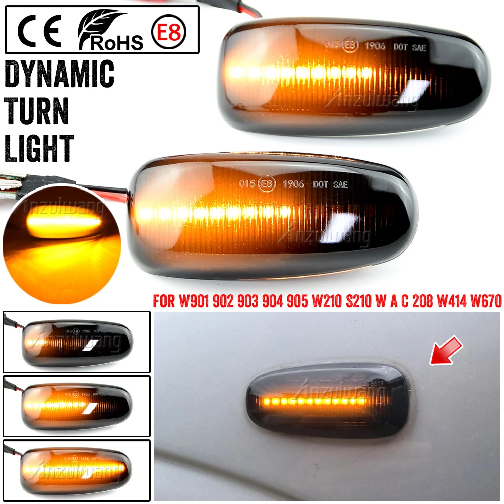 

1 Pair Car LED Side Marker Turn Signal Lights For Mercedes Benz W210 W202 CLK W208 SLK R170 W638 Turn Signal Light