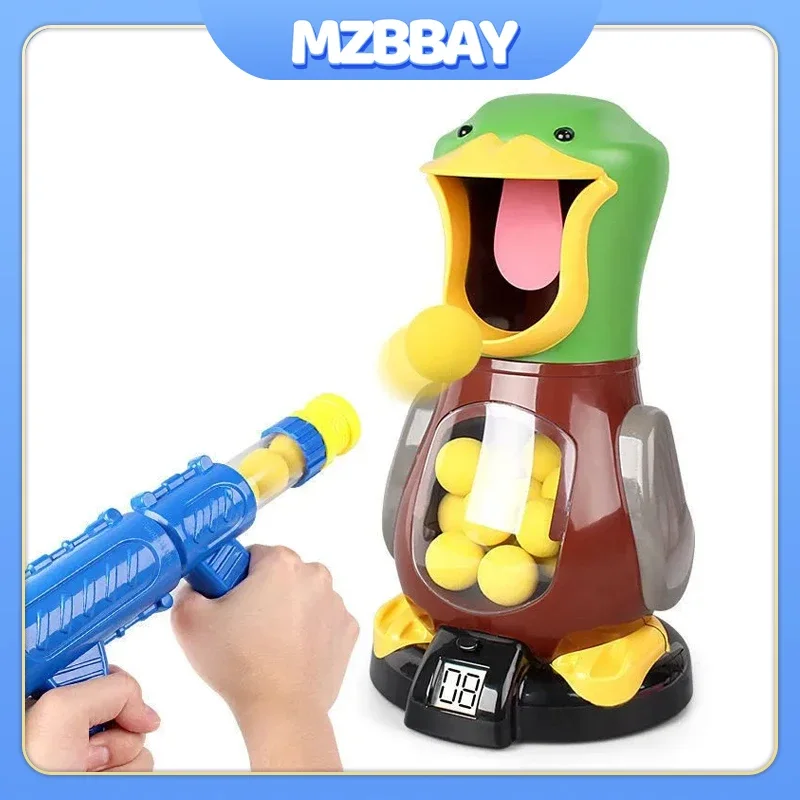 

New Hungry Shooting Duck Toys Air-powered Gun Soft Bullet Ball Electronic Scoring Battle Games With Light and Move For Kids Gift