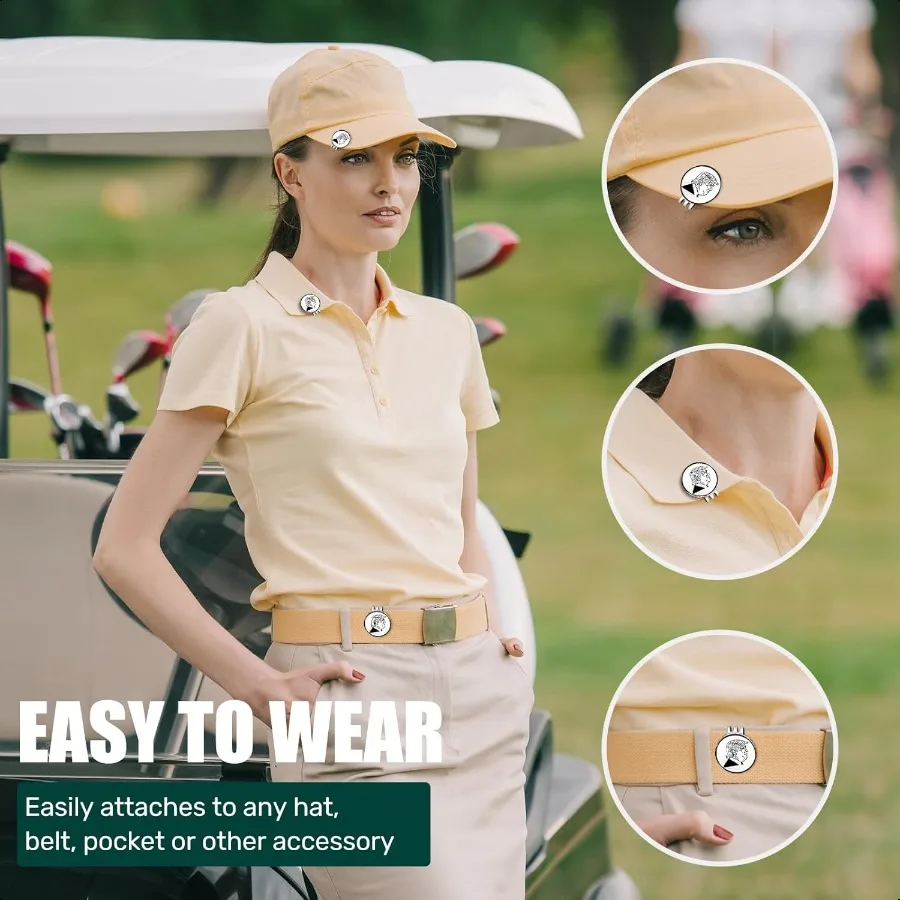 علامة كرة جولف مضحكة مع مشبك قبعة مغناطيسي، علامة كرة، مشبك قبعة، إكسسوارات جولف، هدية رائعة للرجال والنساء