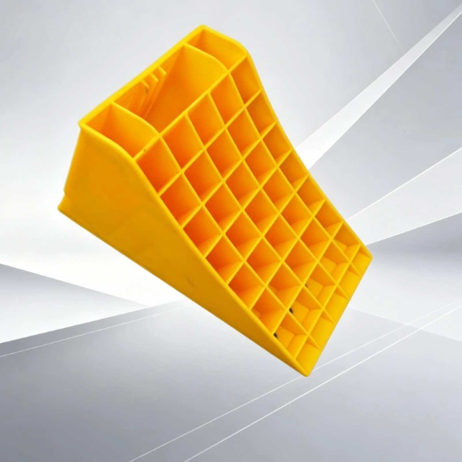 Wheel Chock Yellow Plastic Wheel Stop Tire Chock Molded Sturdy for Truck Drivers