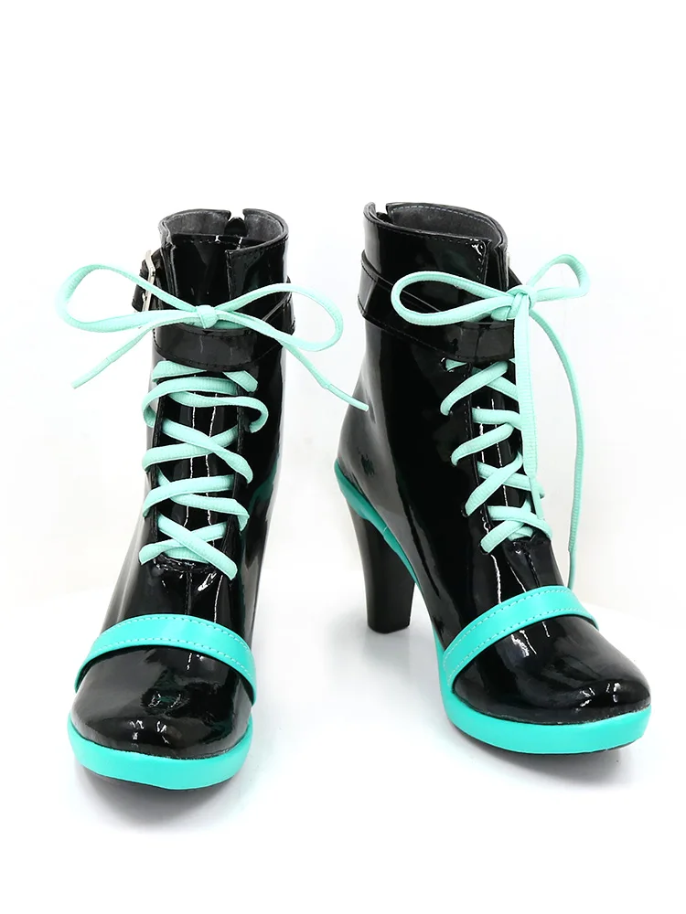 Miku 16. Jahrestag Cosplay Schuhe Damen Herren Miku Cos Anime Performance Schwarze Stiefel