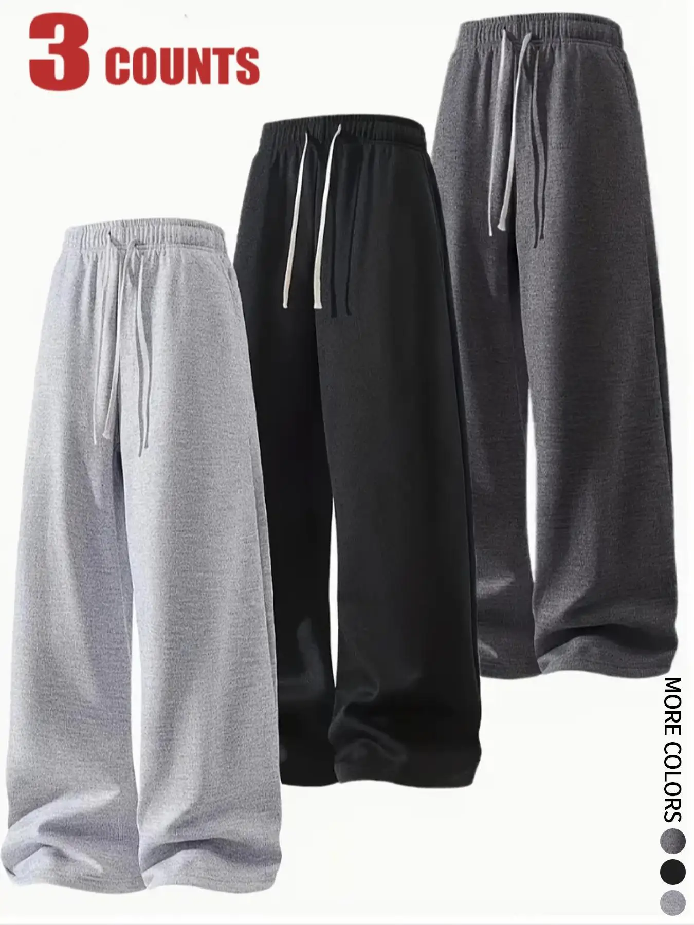 

Мужские трехсекционные спортивные штаны обычного стиля с эластичной талией, удобная ткань, подходят для всех сезонов, спортивные, повседневные прямые мужские повседневные брюки, удобные брюки, подходят для многих сцен