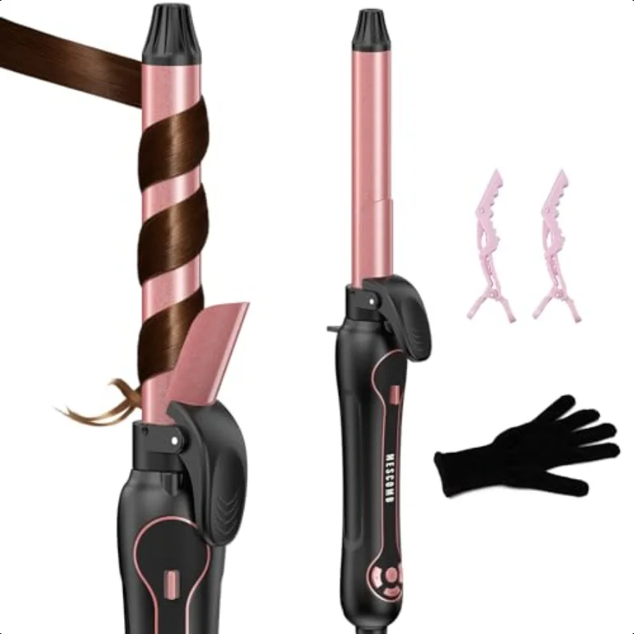 

Rotating Curling Iron 1 Inch Automatic Hair Curler Dual Voltage for All Hair Type Fast Effortl Auto Curling Wand with Fast Heat