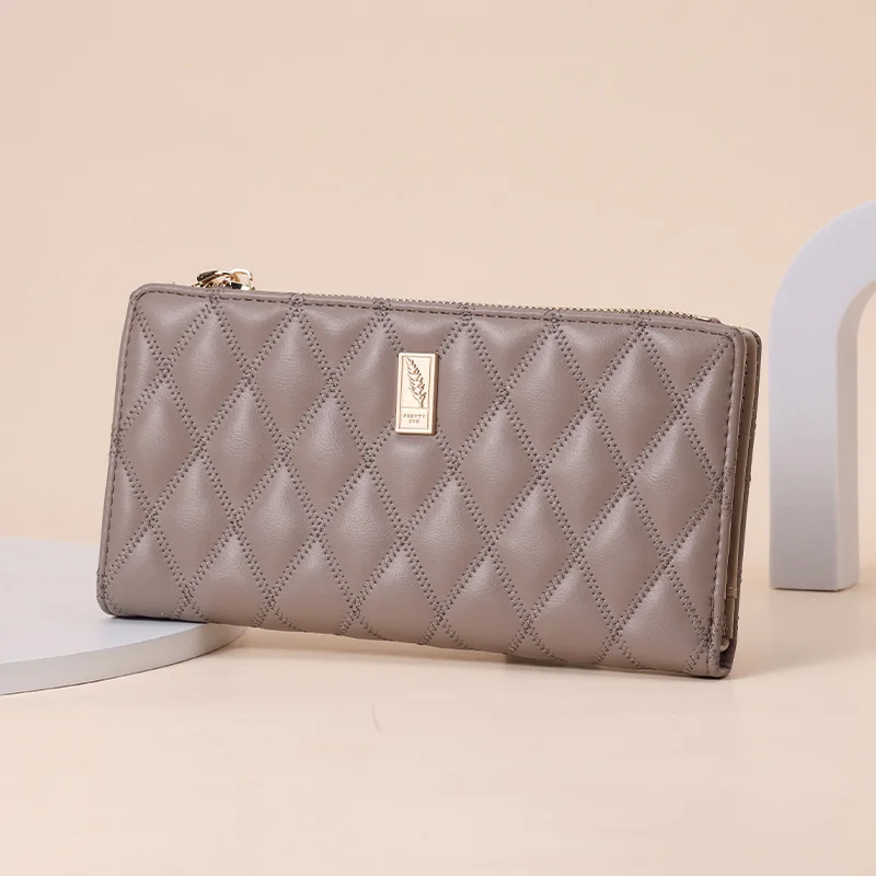 

Brand Women Long Wallet Thread Purse Soft PU Leather Wallets Fashion Simple Card Holder Money Bag