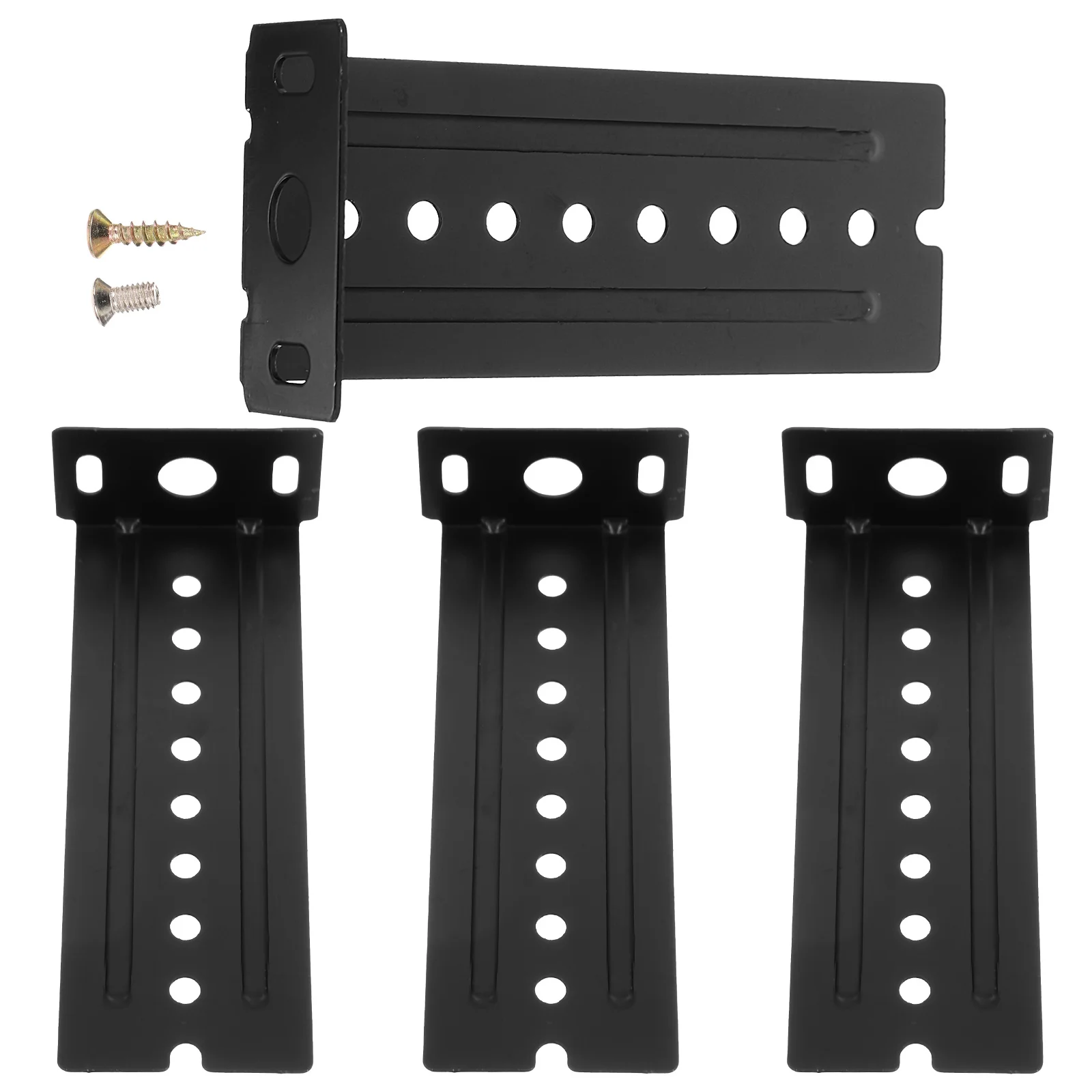 4 Pcs Drawer Hardware Slide Rear Mount Slides Brackets Heavy Cabinet Rail Stainless Steel Metal