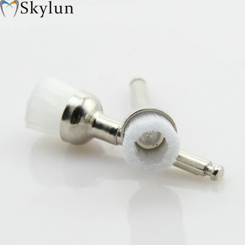 1000PCS Dental Polishing Brush Latch style flat bowl white nylon prophy brush Dentist Prophylaxis nylon brush PB370