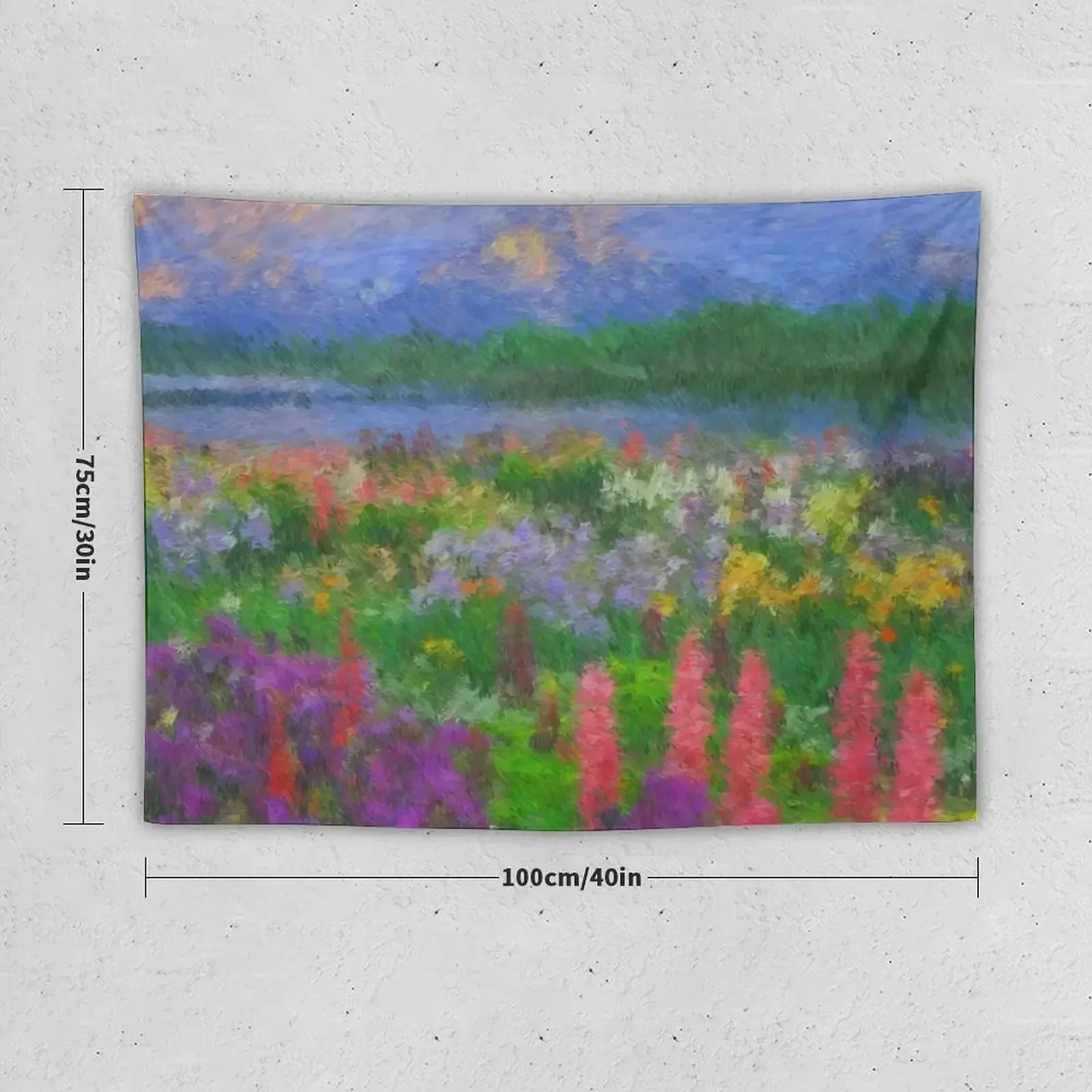 Colorful Impressionist Flower Field Tapestry Decorative Wall Murals Bedroom Decor Tapestry