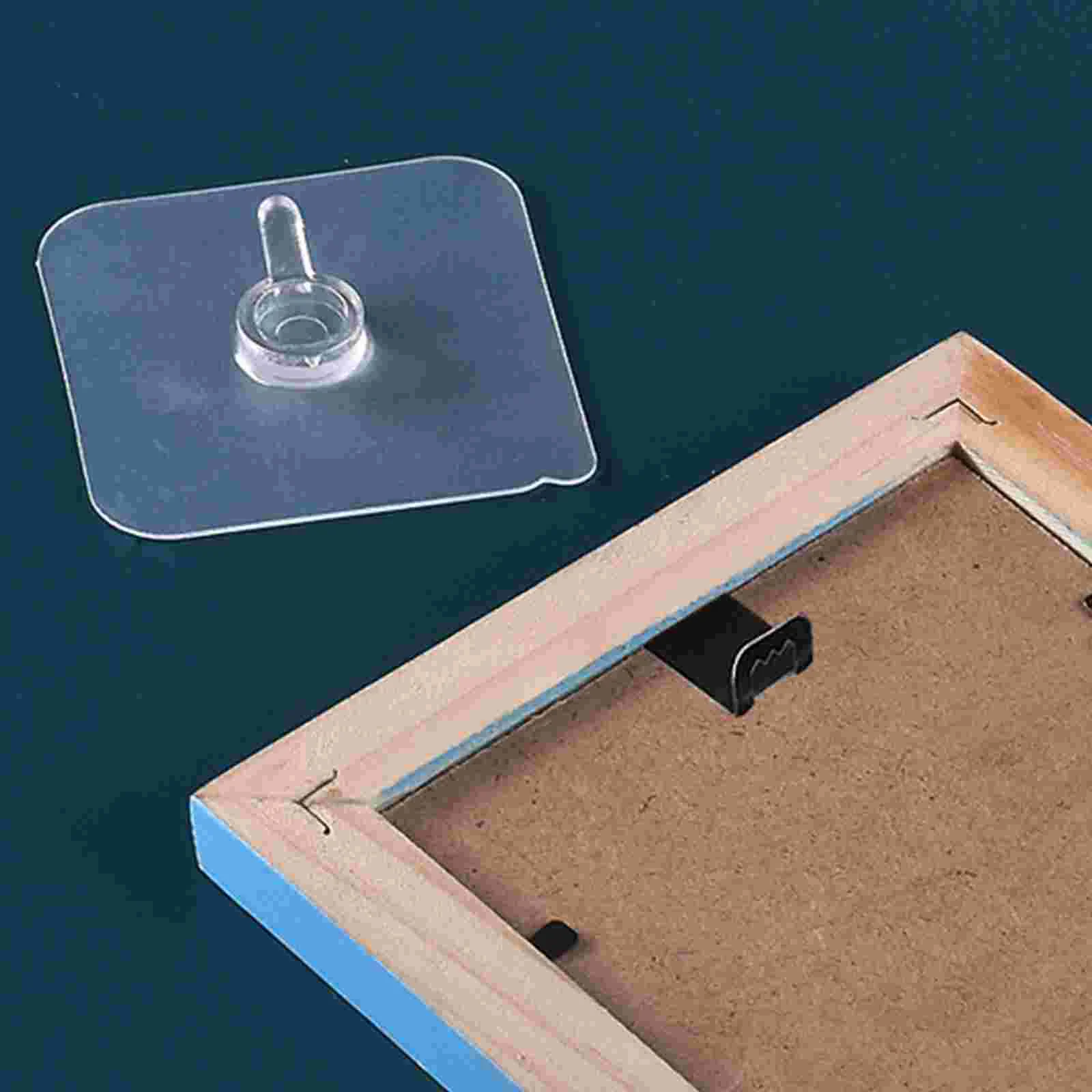 8 Pcs Rest Assured Frame Hooks Hanging Photo Hangers Personality Clock Plastic Wall Nails Picture