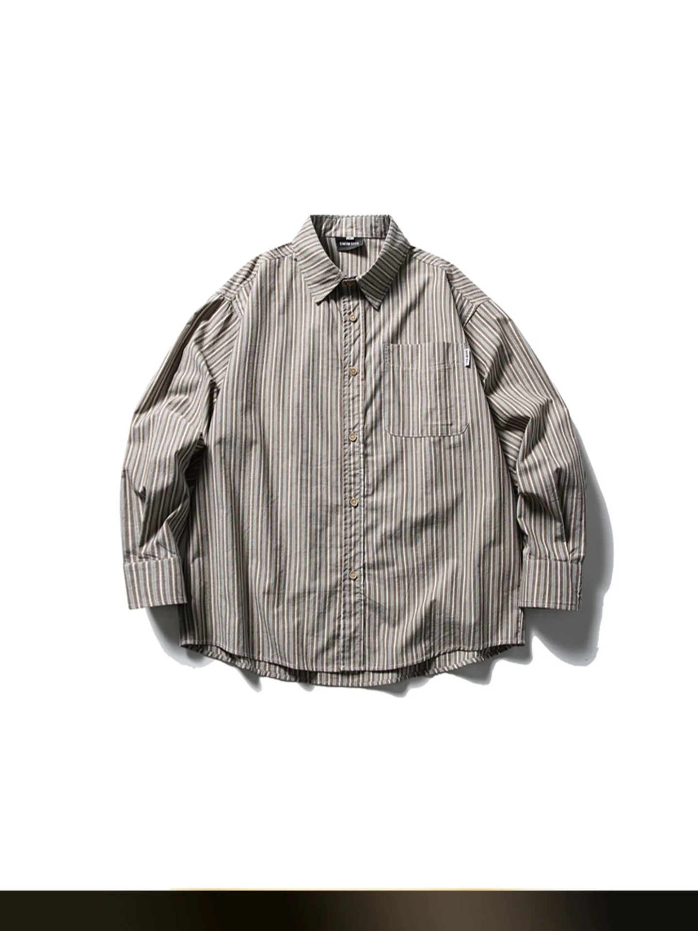 

Retro Color Blo Stripe Pattern Long Sve Men's Casual irt Autumn Leisure Sle Cotton Jaet Coat Nted Brand