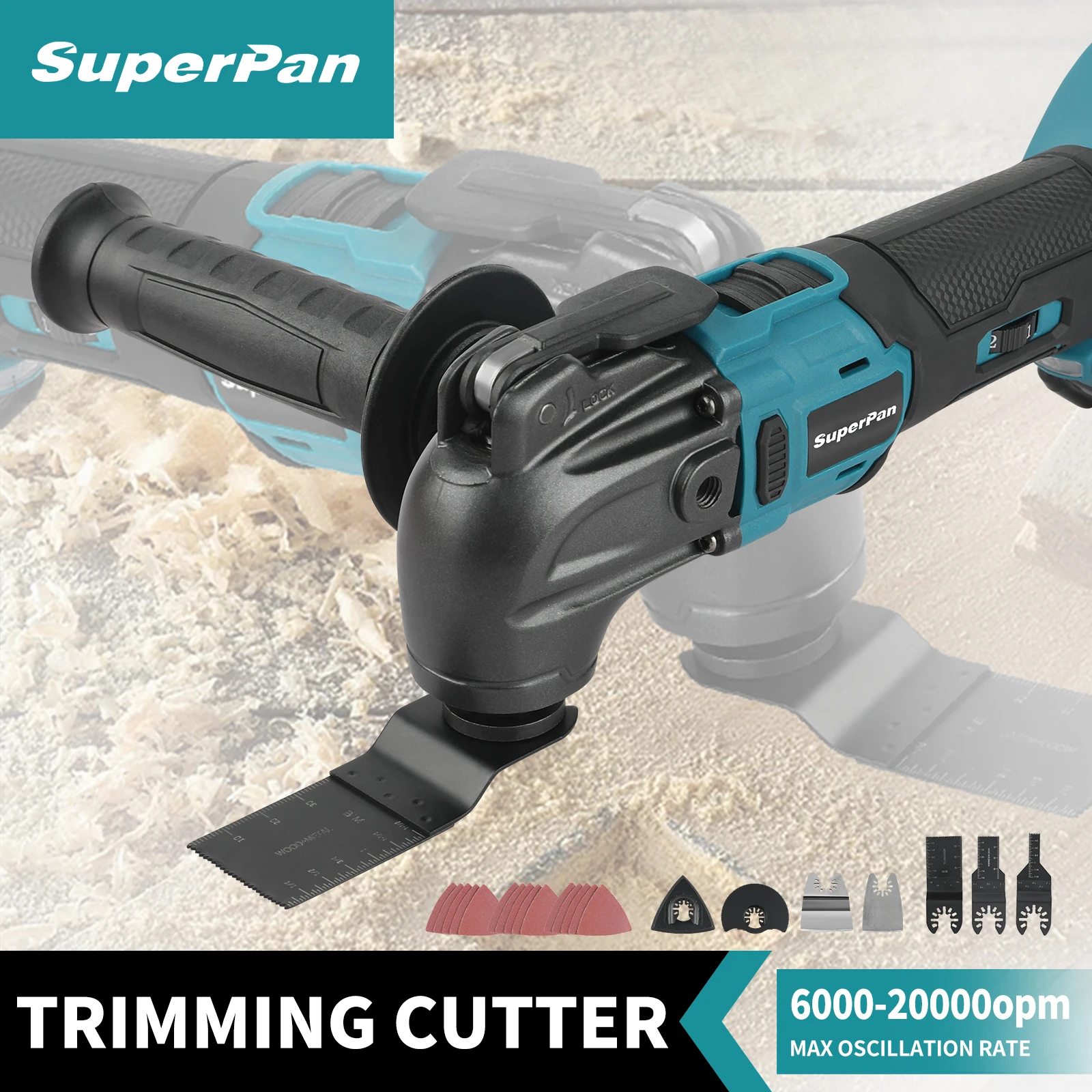 

SUPERPAN Brushless Quick Release Oscillating Tool Multi Functional Tool Renovator Electric Trimmer For Makita 18v Battery PIN