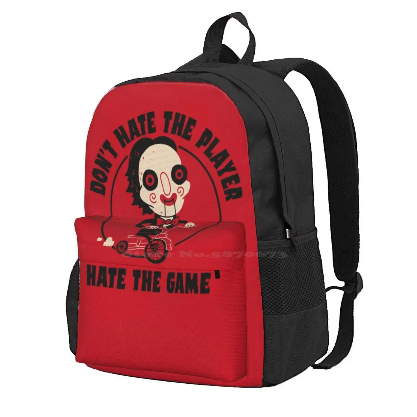 Hate The Game Hot Sale Schoolbag Backpack Fashion Bags Jigsaw Horror Movie Slasher Halloween Games Gaming Funny Cute Humor