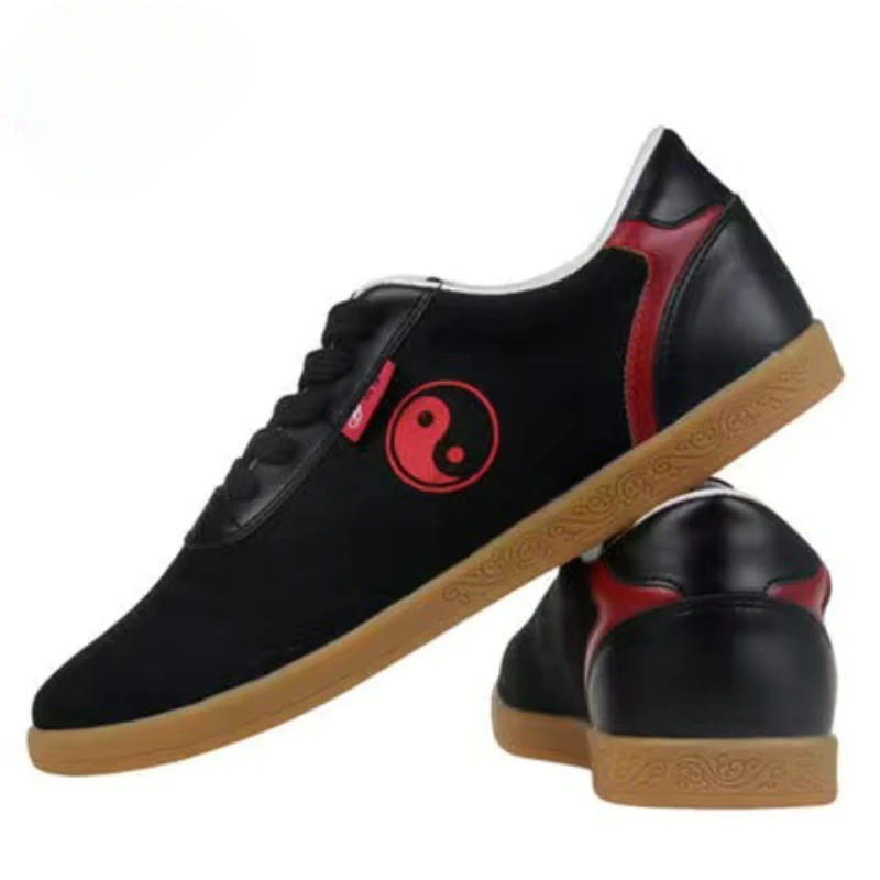 Chaussures professionnelles d'arts martiaux pour hommes et femmes, baskets Kungfu résistantes, noir et rouge, couples, Wushu, unisexe