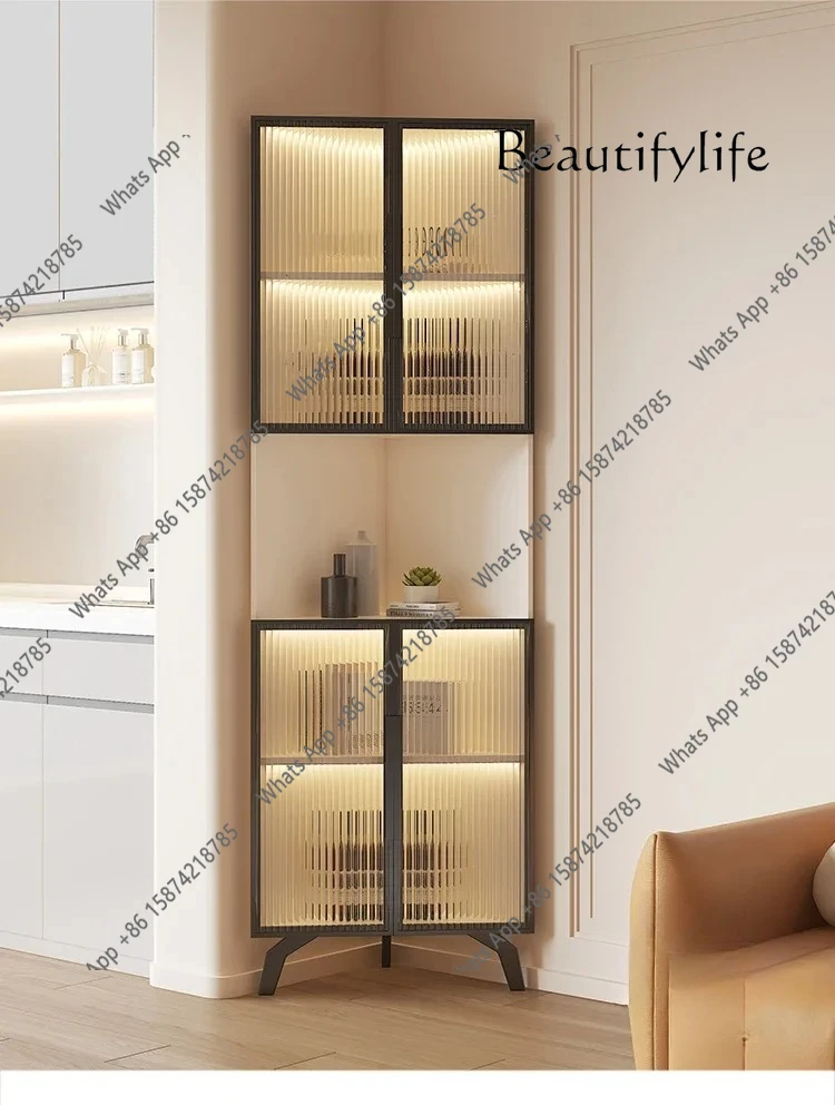 J Iron Cabinet Metal Storage Whiskey Showcase Display Wine Rack Room Liquor Bar Luxury Open Cabinets Refrigerator Portable Outdo