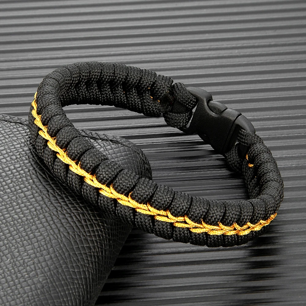 MKENDN Creative Design Handmade Paracord Survival Bracelet Plastic Buckle Outdoor Camping Rescue Emergency Rope Bracelet