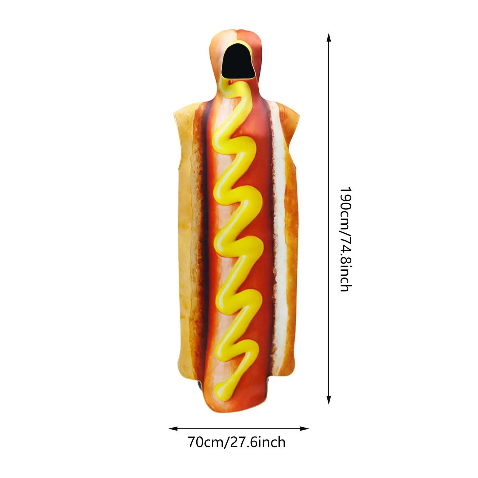 Mexican Festival Hot Dog Costume Prop Portable Hot Dog Outfit for Themed Party