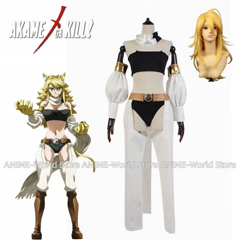 Anime Akame ga Kill Night Raid Leone Cosplay Costume Custom Made Sexy Wig Halloween Costume Any Size