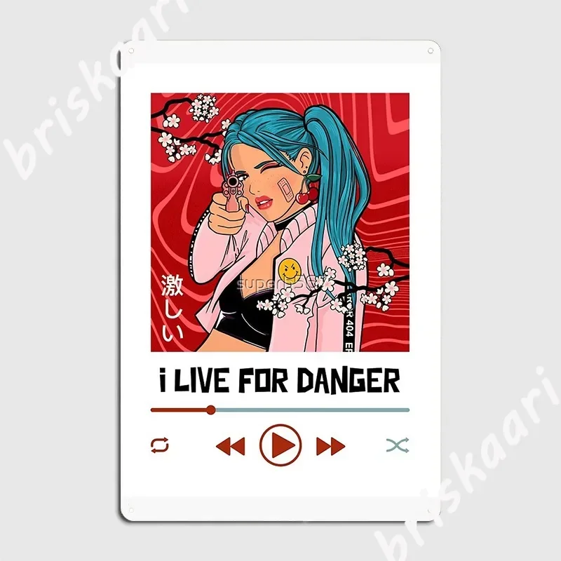 Attitude Metal Sign Home Garage Decoration Club Custom Live For Danger Tin sign Poster