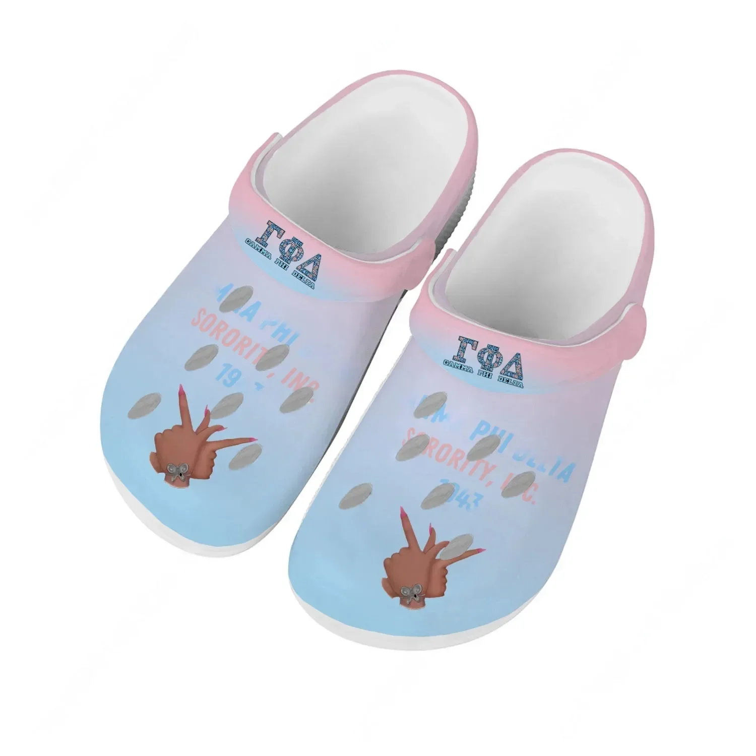 Gamma Phi Delta Sandals Men Women Teenager Fashion Water Shoes High Quality Garden Breathable Comfort Beach Custom Slippers - view 2