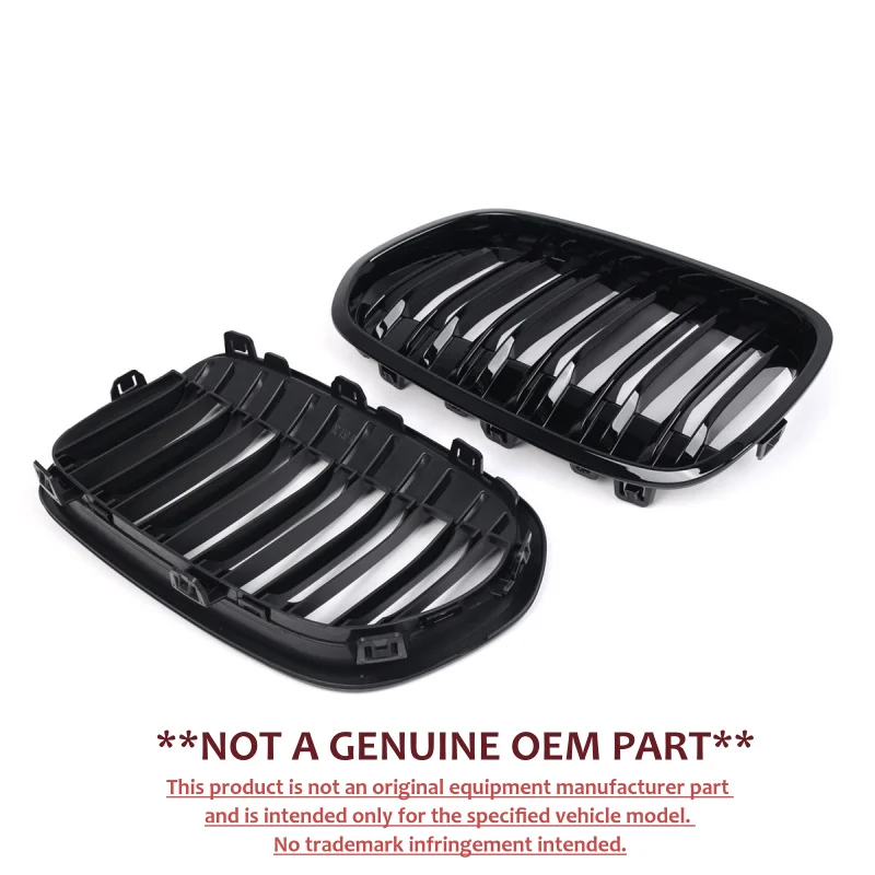 For BMW 1 Series F52 Sedan Modified Black Double Slat Meteor Style Front Bumper Grille Air Intake Grill Exterior Body Accessorie