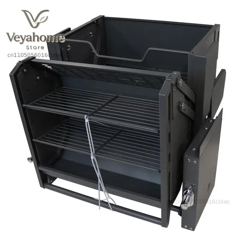 Hanging cabinet lift basket  Refrigerator Snacks Kitchen cabinet pull basket