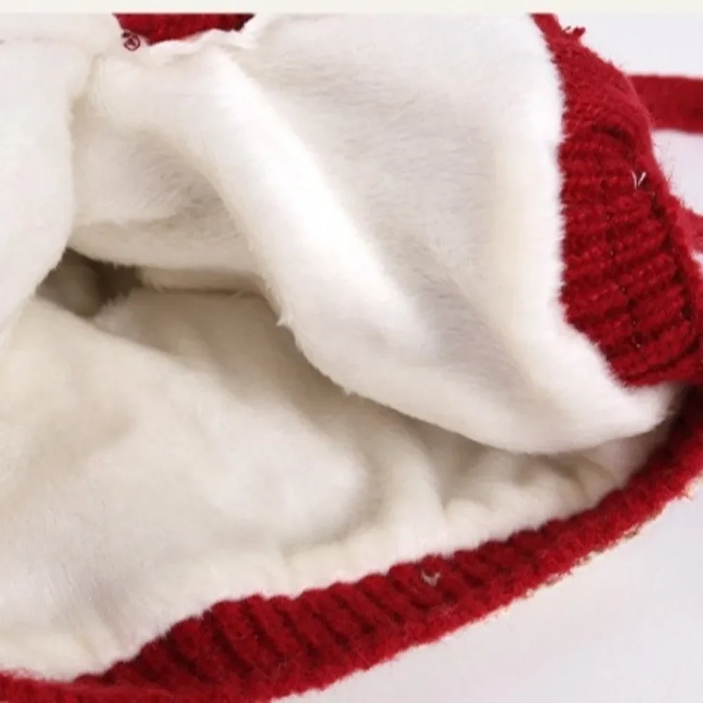 قبعة صوفية دافئة مقاومة للبرد والرياح لحماية الأذن قبعة Pompom محبوكة قبعة Lei Feng 3-36M