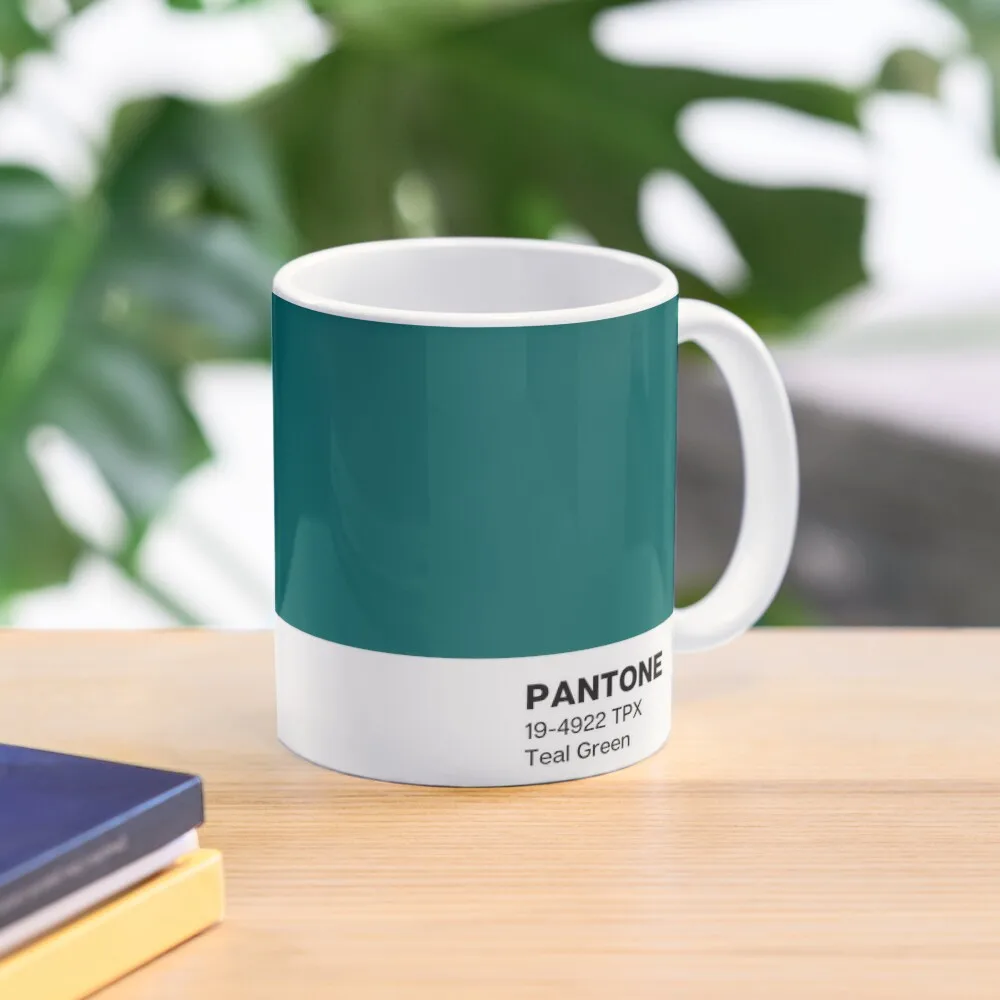 Pantone Teal Green Classic  Mug Drinkware Cup Image Simple Printed Gifts Photo Picture Design Handle Round Coffee Tea