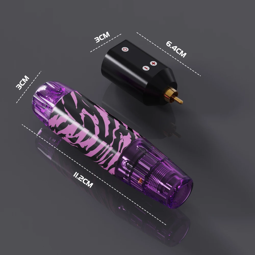 Набор ручек для татуировки Gold Plume — фиолетовая ручка для татуировки с 10 иглами, 8 цветов чернил, набор тату-машинки с беспроводным источником питания для татуировки и профессиональными принадлежностями для татуировки, набор тату-пистолетов для начинающих, Tm-74