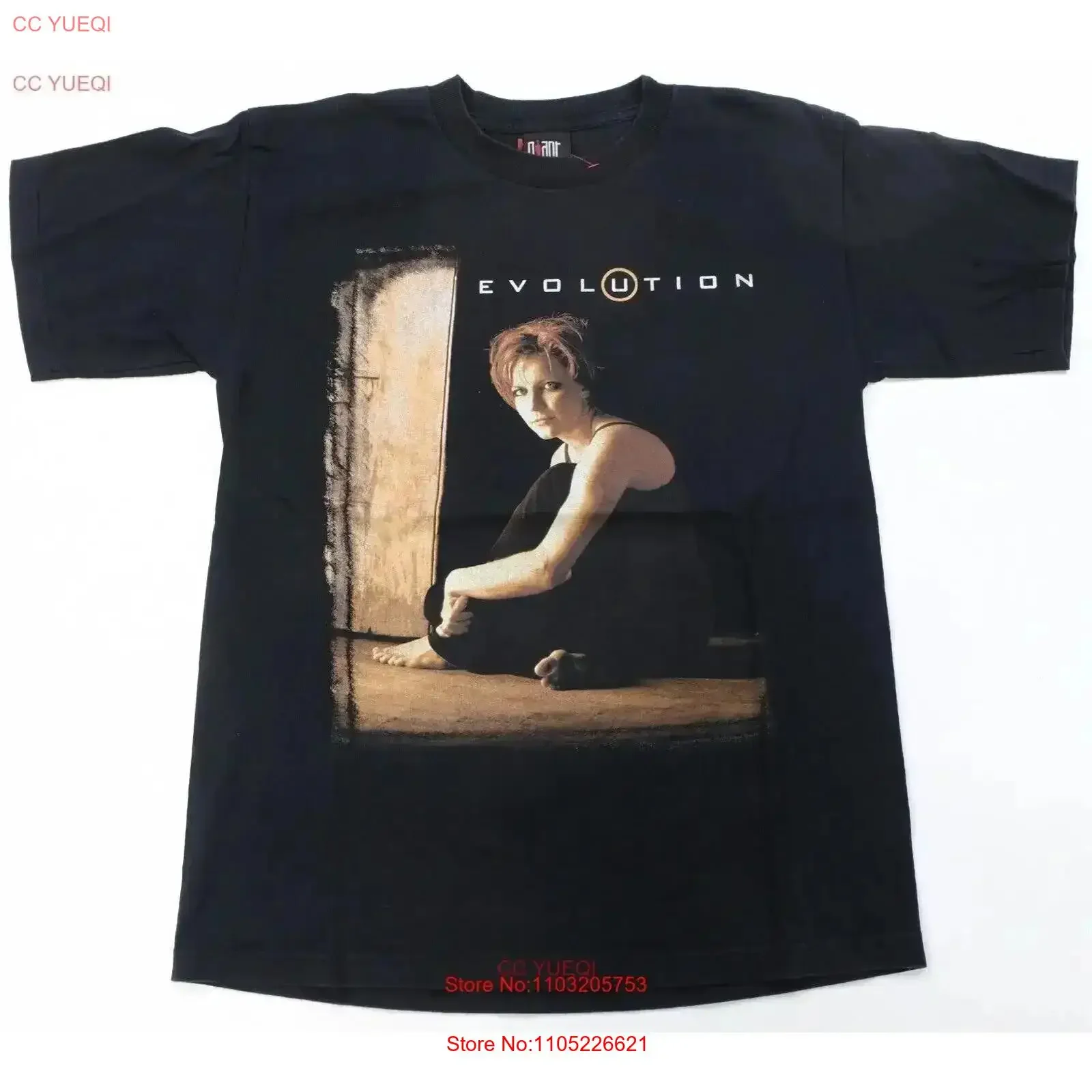 Raro Vintage GIANT Martina McBride Evolution 1998 99 camiseta 90s país negro L lavado moda elegante cómodo vintage