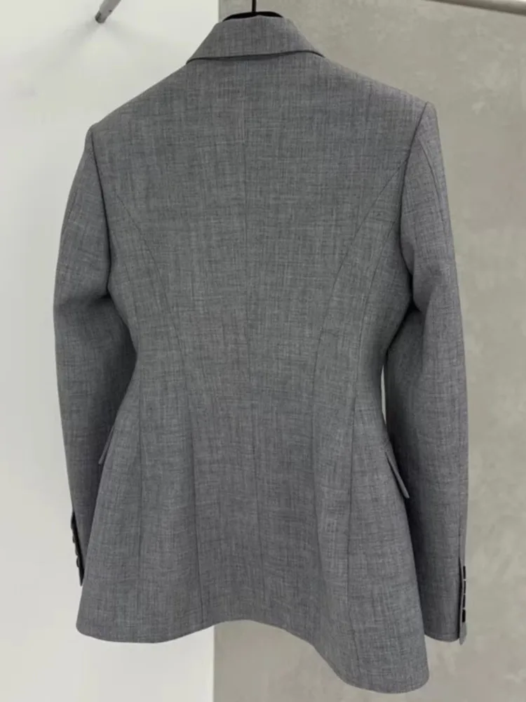 سترة نسائية أنيقة مزدوجة الصدر من FANAN بأكمام طويلة وخصر مجمع سترات مناسبة معاطف نسائية موضة ربيع 2025 الجديدة #6