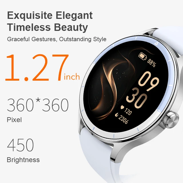TJXL-1.27 بوصة TFT أنثى اللياقة البدنية Smartwatch IP68 مقاوم للماء رصد معدل ضربات القلب الدم الأكسجين الاتصال الهاتفي سيليكون عصري