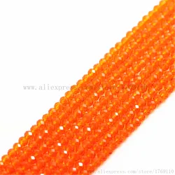 Isywaka Shining Orange Color 170pcs 2mm Rondelle Austria faceted Crystal Glass Beads Loose Spacer Round Bead for Jewelry Making