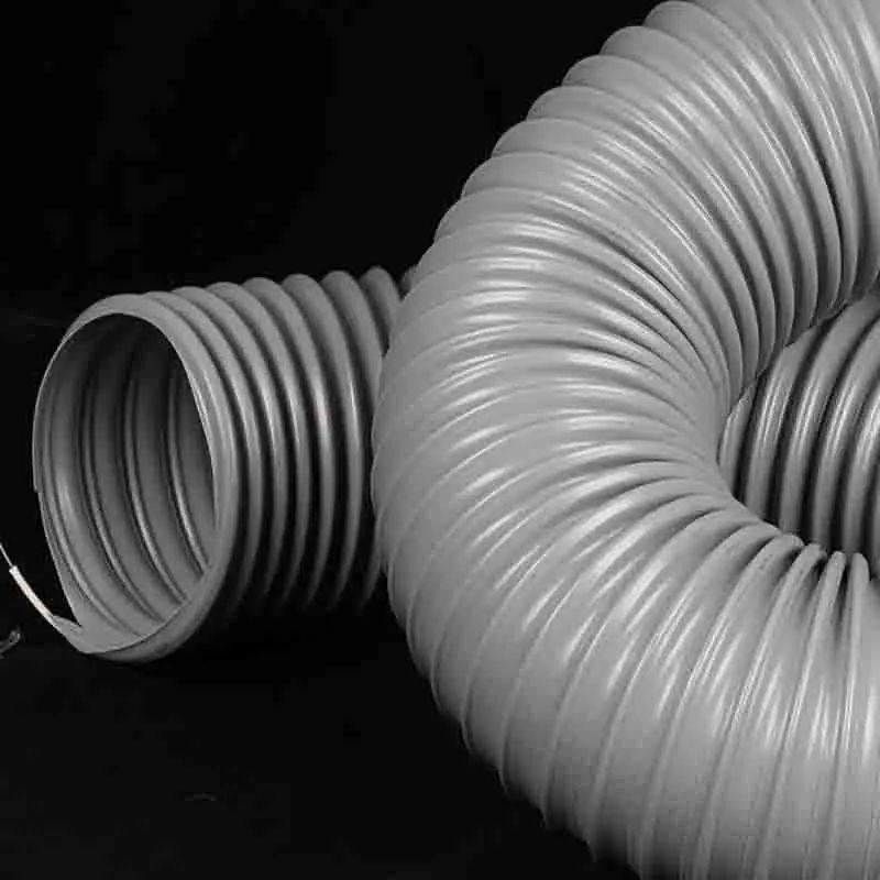 PVC Grey Steel Wire Ventilation Hose Corrugated Industry Dust Suction Pipe for Engraving Machine Exhaust Dust Removal